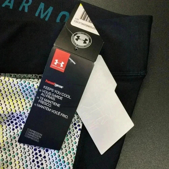 NWT Under Armour Womens Black Multicolor Compression HeatGear Leggings Medium - Picture 13 of 15